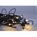 LED venkovní vánoční řetěz, 50LED, 5m, 3m přívod, 8 funkcí, IP44, 3x AA, teplá bílá